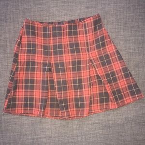 Red tartan mini-skirt